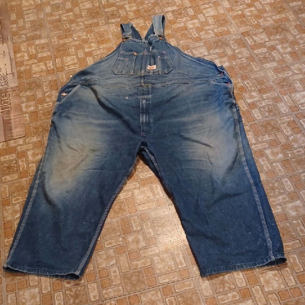 Men's Classic Blue Denim Overalls 60x30 Bibed Overalls
